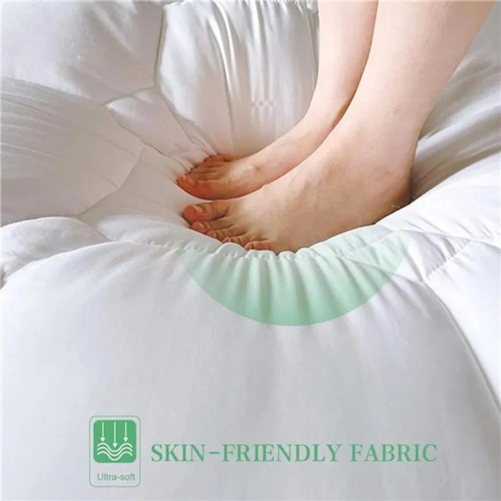 Queen Size Mattress Pad Cooling Rayon from Bamboo, Quilted Fitted Protector